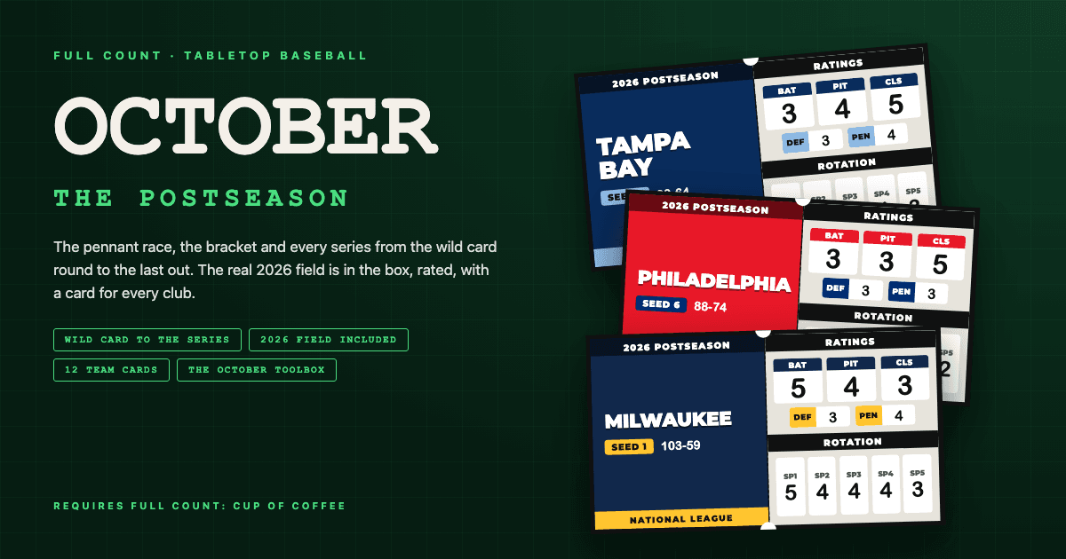 Full Count: October, With the 2026 Field in the Box