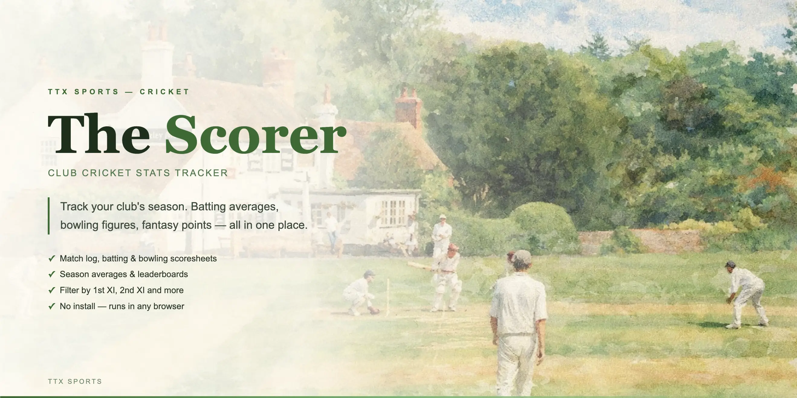 The Scorer — Club Cricket Stats Tracker